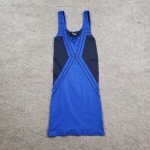 Bebe Dress Womens S Small Petite Blue Bodycon Sleeveless Scoop Neck Ladies
